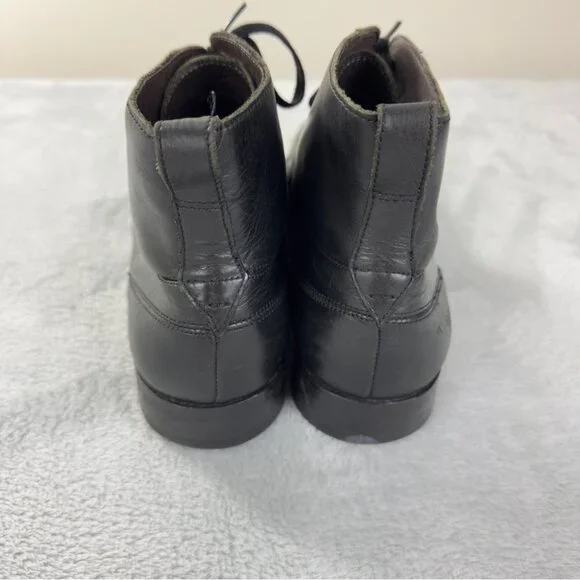 John Varvatos Men's Size 9.5 US Black Leather Wingtip Ankle Boots Made in China